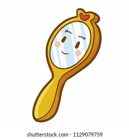 Funny and cute little mirror smiling - vector