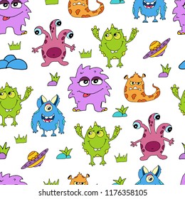 Funny Cute Little Monster Set patterns