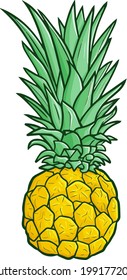 Funny and cute little pineapple ready to eat