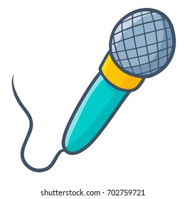 Funny And Cute Mic In Cartoon - Vector.