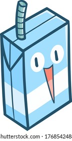 Funny and cute milk packaging character laughing happily