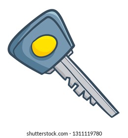 Funny and cute modern key in cartoon style - vector