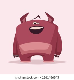 Funny cute monster. Cartoon vector illustration. Design for print and web. Halloween character. Party decoration. 