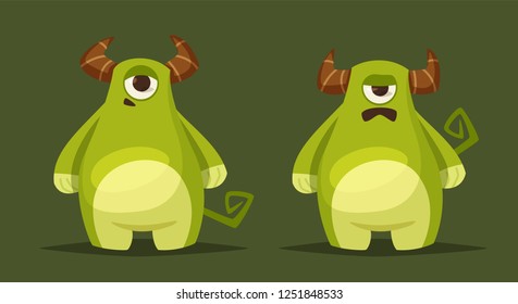 Funny cute monster character. Cartoon vector illustration. Design for print and web. Halloween person. Party decoration.