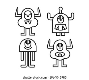 funny and cute monster character vector set