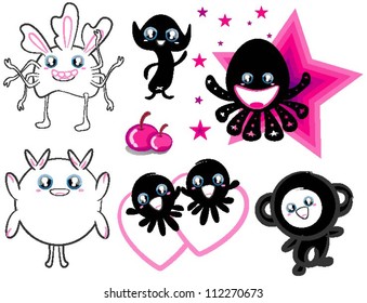 funny cute monster characters