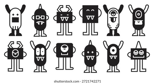 funny and cute monster icons