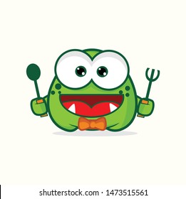 Funny and cute monster illustration vector for mascot and logo template