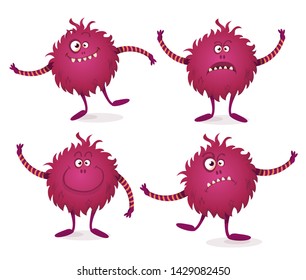 funny cute monster vector illustration