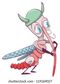Funny cute mosquito.