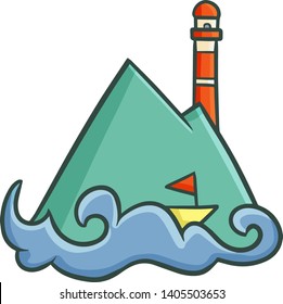 Funny and cute mountain beside the sea