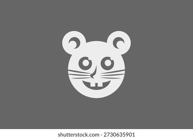 Logotipo lindo divertido de la cara del ratón