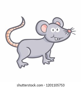 Funny and cute mouse smiling - vector