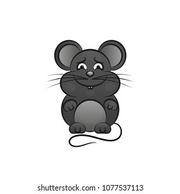 Funny and cute mouse standing and holding a cheese