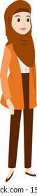 Funny and cute muslim worker with orange wardrobe