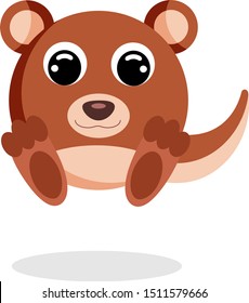 Funny cute nutria. Cartoon character. Wild animal. Flat vector stock illustration on white background