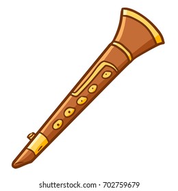 Funny and cute oboe in simple cartoon style - vector.