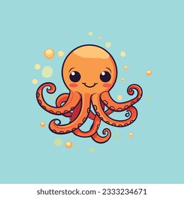 A funny cute octopus cartoon