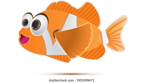 funny cute orange clown fish
