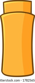Compartimiento de champú naranja gracioso y lindo al estilo de las caricaturas simples