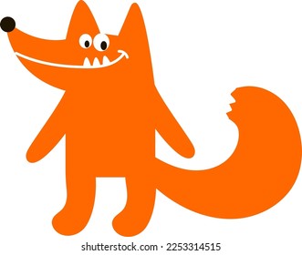 funny cute orange vector fox for animation on separate layers