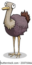 Funny cute ostrich character, vector illustration