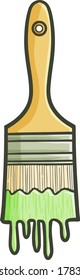 Funny and cute paint brush with green tint