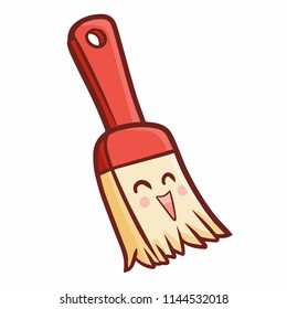 Funny and cute paint brush smiling happily - vector