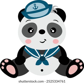 Funny and cute panda sailor
