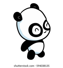 Funny and cute Panda smiling - vector.