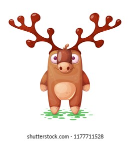 Funny, cute, paper deer characters Vector eps 10
