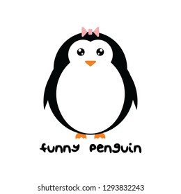 funny cute penguin mascot and logo