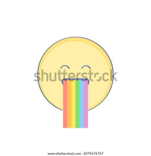 Funny Cute Person Smile Vomits Rainbow Stock Vector (Royalty Free ...