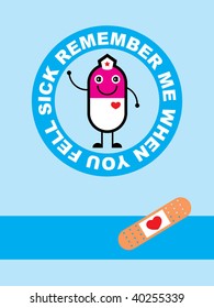 funny cute pill greeting
