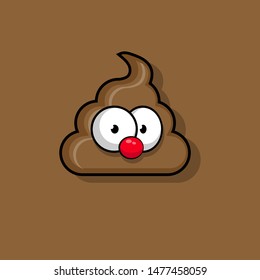 Funny and cute poop character in comic style.cartoon style.