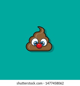 Funny and cute poop character in comic style.cartoon style.