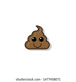 Funny and cute poop character in comic style.cartoon style.