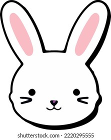 funny cute rabbit little head animal cartoon 