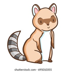 Funny and cute racoon sit and smiling - vector.