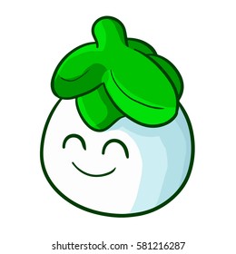 Funny and cute radish smiling happily - vector.