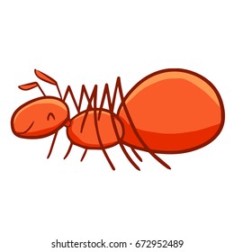 Funny and cute red ant - vector.