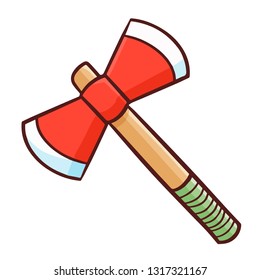 Funny and cute red axe for great weapon - vector