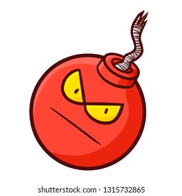 Funny and cute red bom ready to ignited - vector