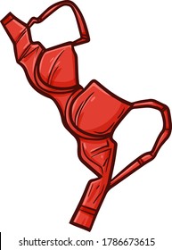 Funny and cute red bra falling