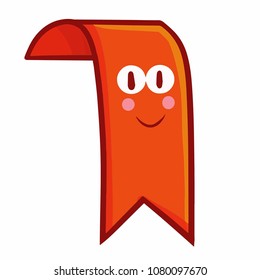 Funny and cute red digital bookmark symbol - vector.