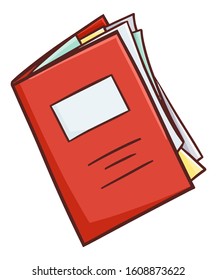 Funny and cute red folder filled with so many work document