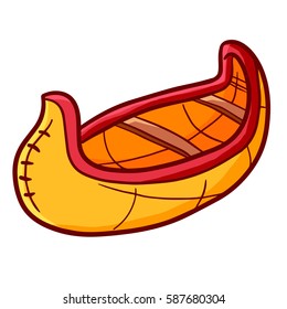 Funny and cute red orange canoe for holiday - vector