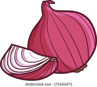 Funny and cute red purple onion for your cooking ingredient.