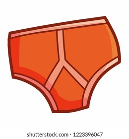 Funny and cute red under pants - vector