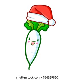 Funny and cute reddish wearing Santa's hat for Christmas and smiling - vector.